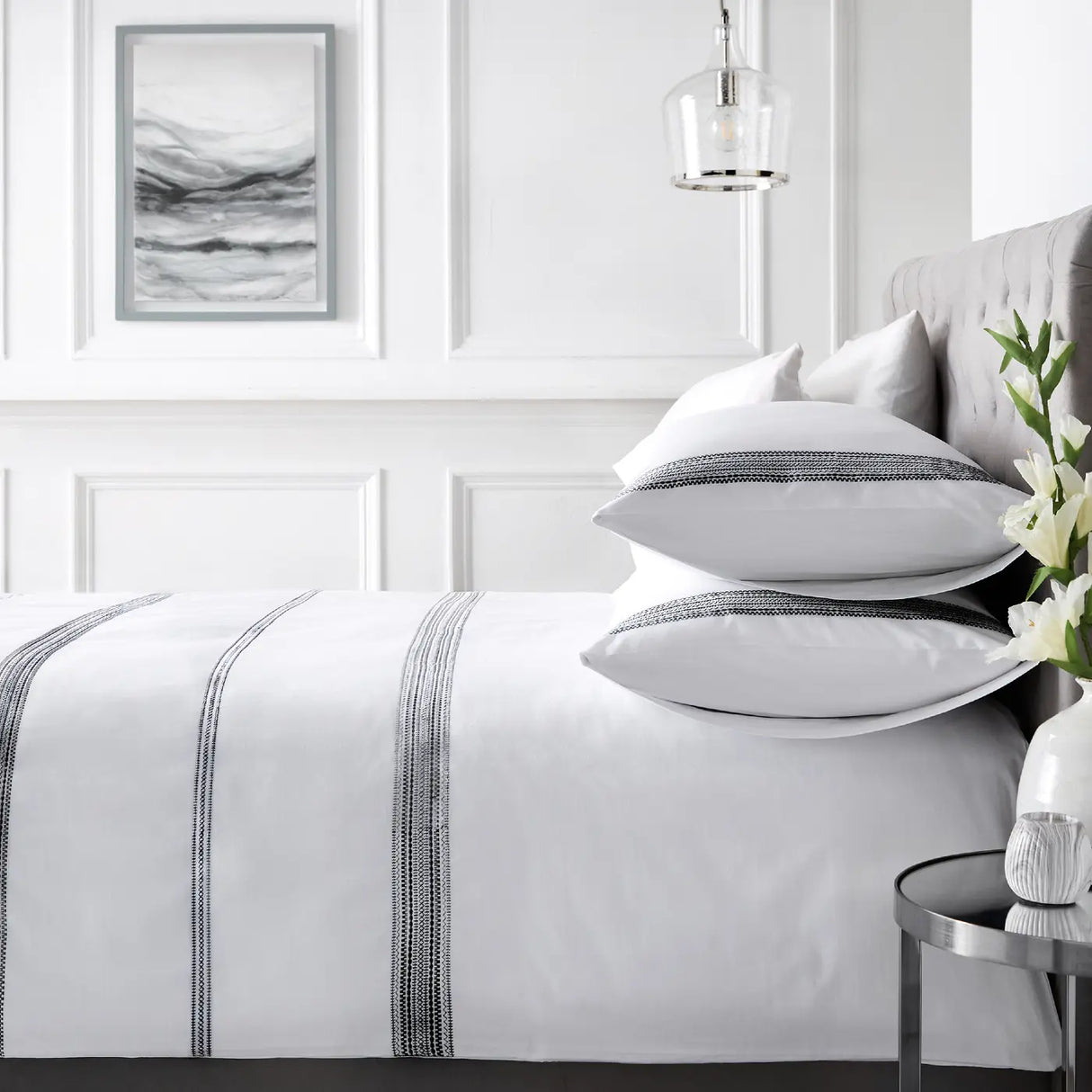 Embroidered Bands Duvet Cover Set by Appletree