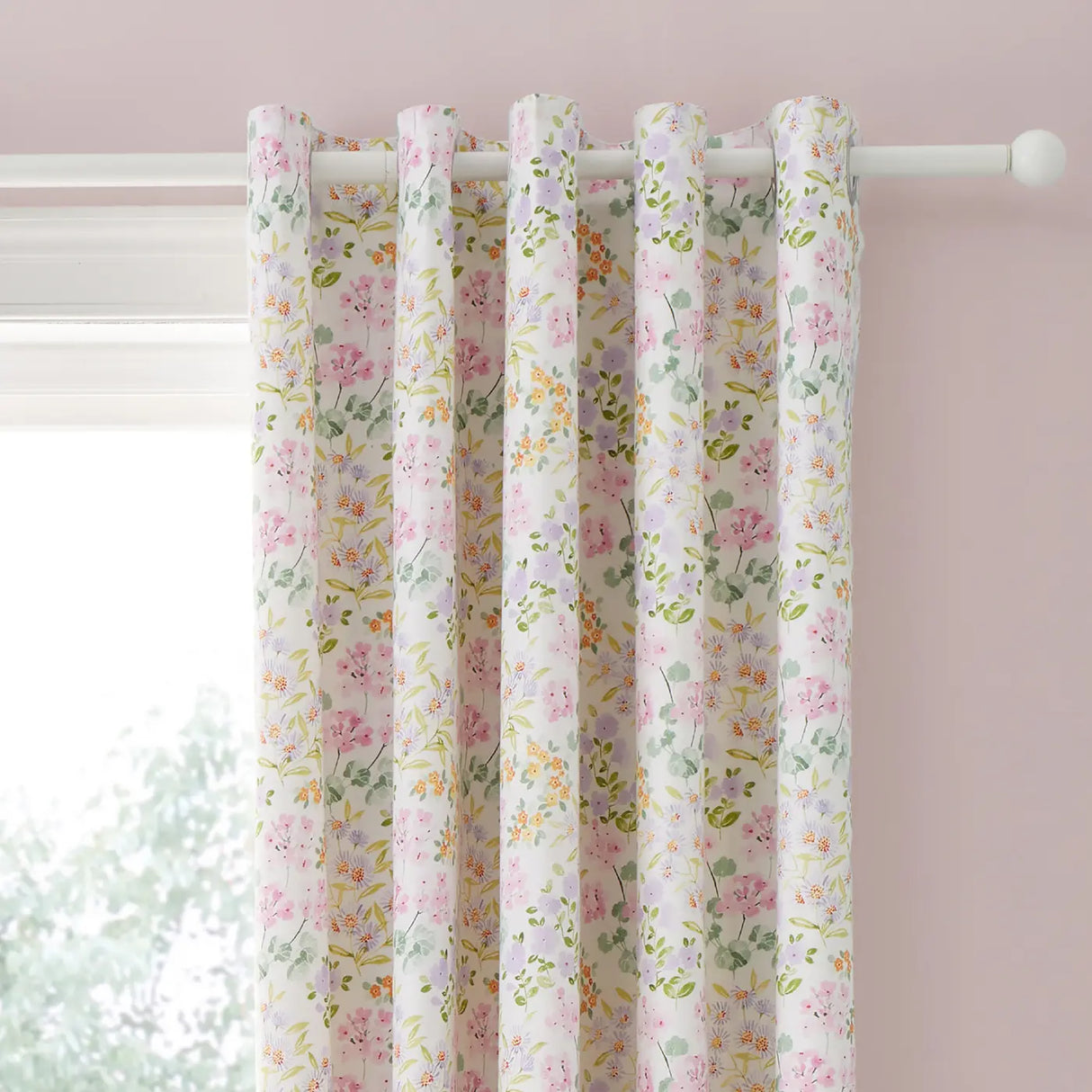 Edith Lined Eyelet Curtains by D & D