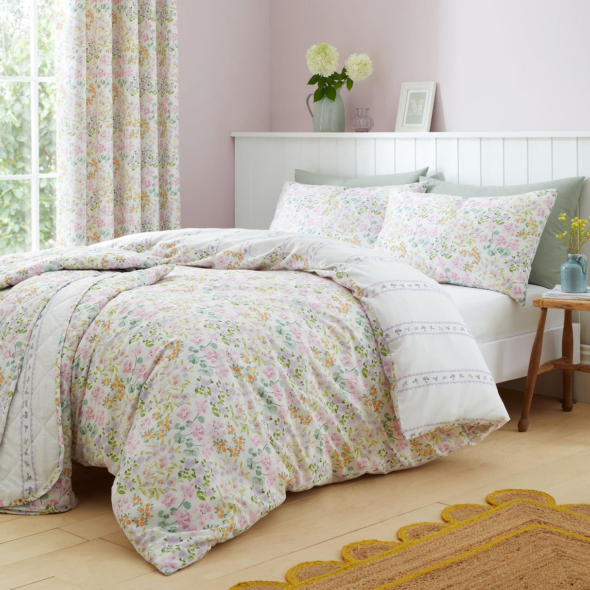 Edith Lilac Bedspread 230cm x 230cm - Edith Bedspread In Lilac 200Cm X 230Cm 2