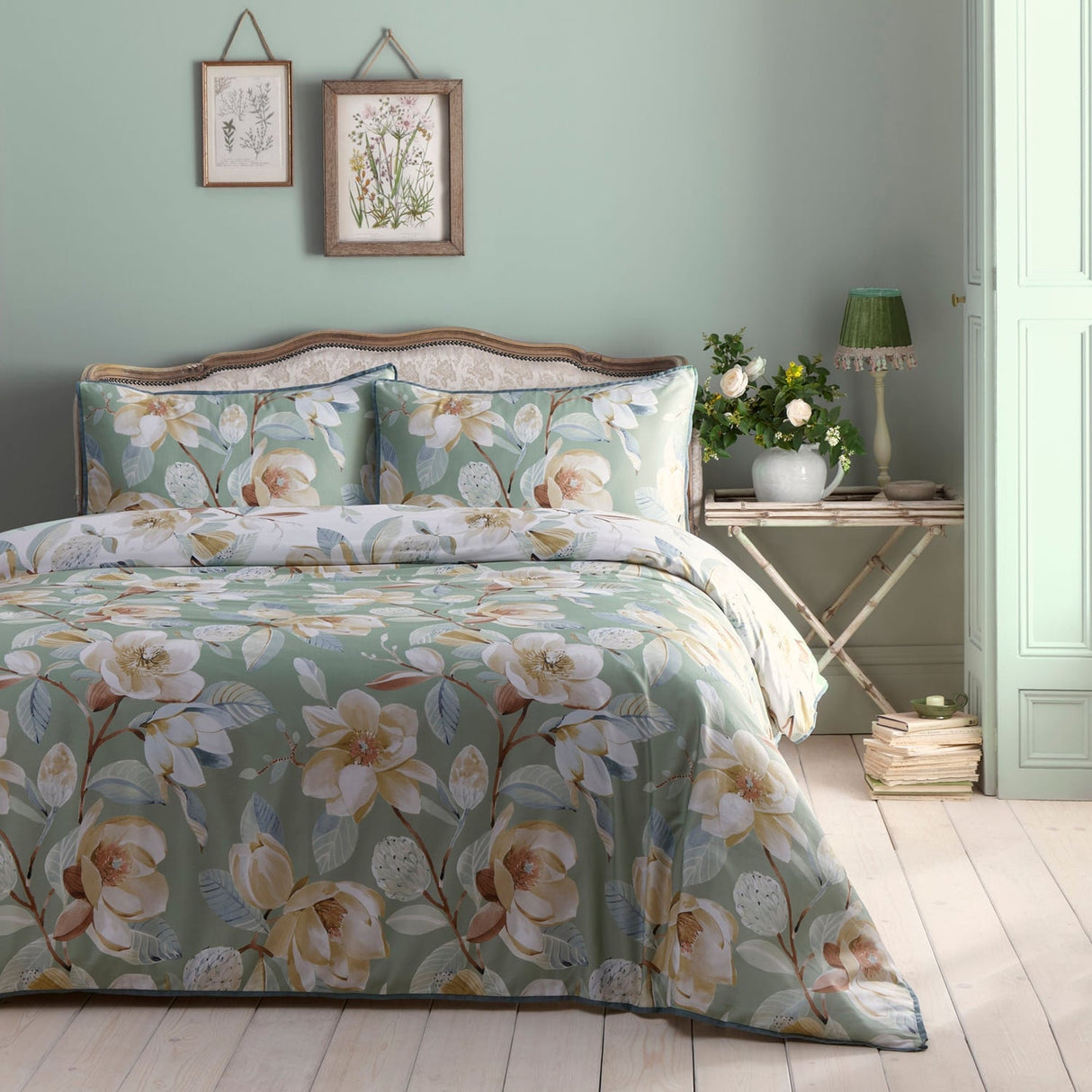 Eleanor Floral Cotton Sateen Duvet Cover Set