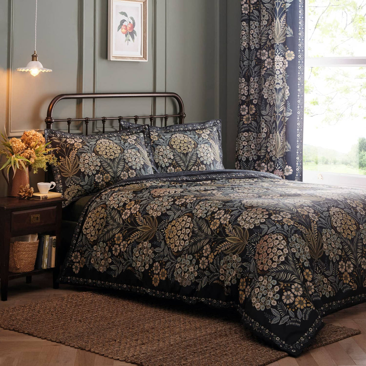 Evelina Floral Cotton Duvet Cover Set