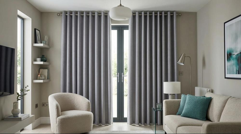 Faux Silk Made to Measure Curtains Silver 3