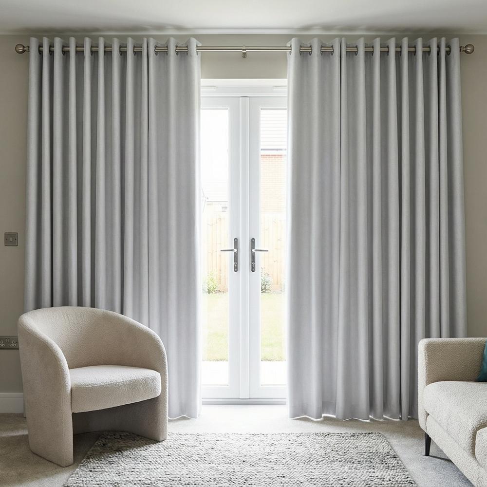 Faux Silk Made to Measure Curtains White