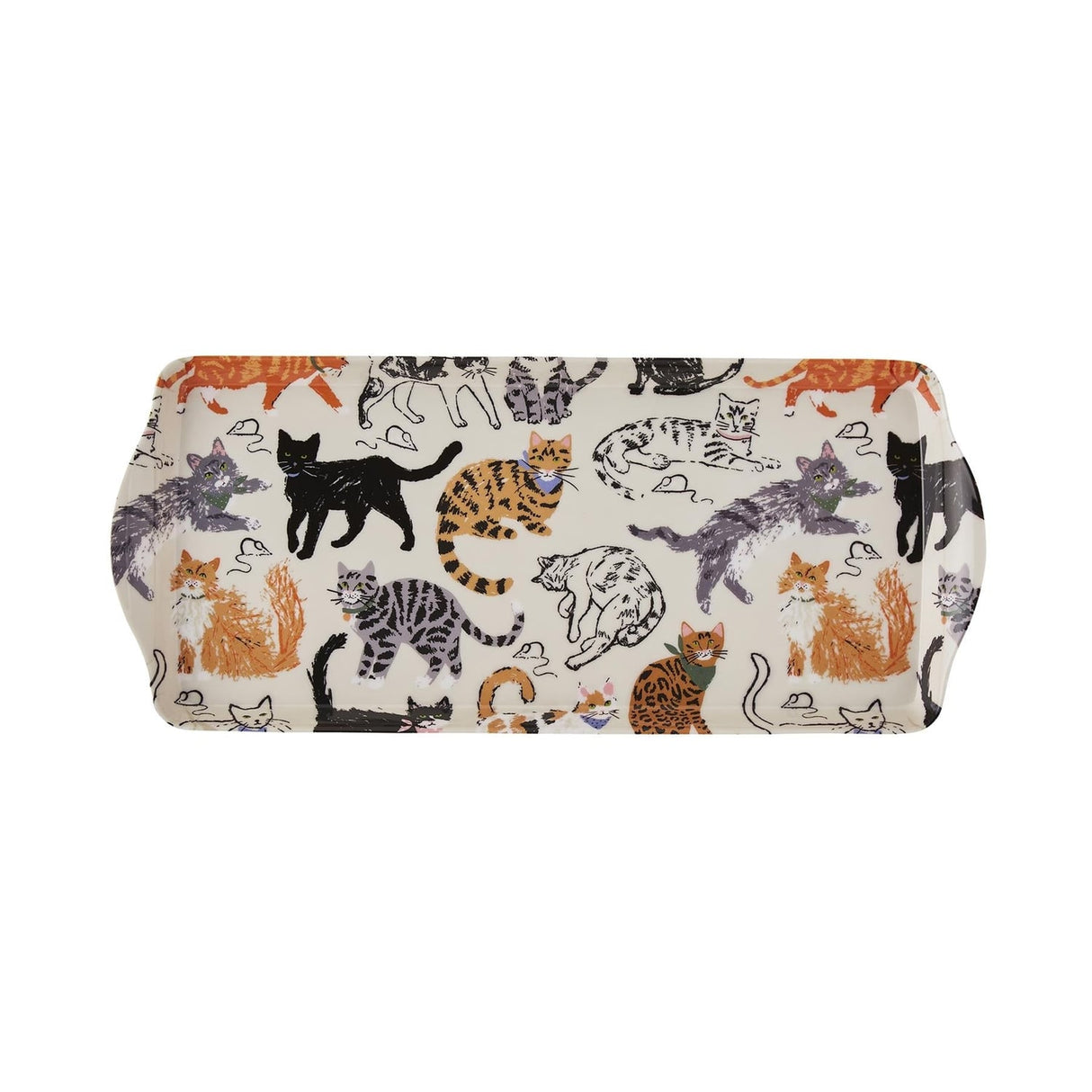 Ulster Weavers Feline Friends Cat Print Small Tray - Feline Friends Small Serving Tray In Cream 2