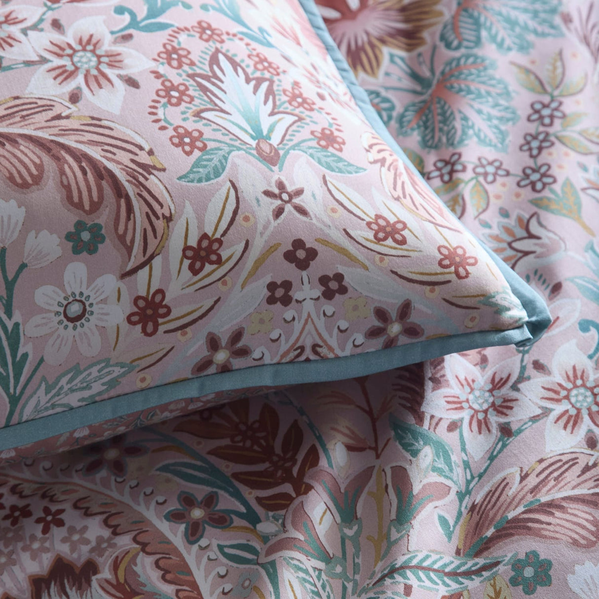 Floral Damask 100% Cotton 200 Thread Count Duvet Cover Set - Floral Damask Duvet Cover Set In Multi 3