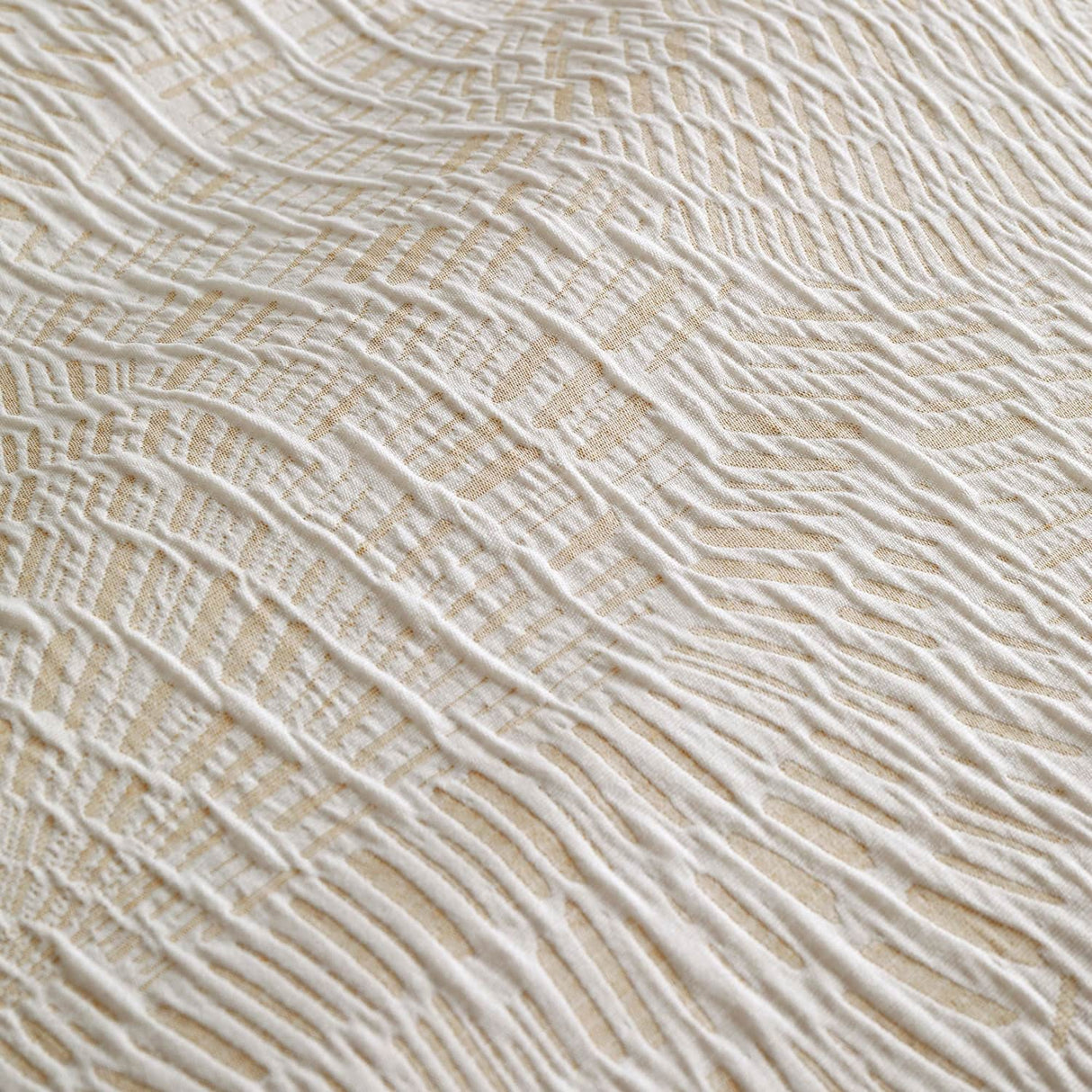 Fossil Jacquard Duvet Cover Set Natural - Fossil Jacquard Duvet Cover Set In Natural 3