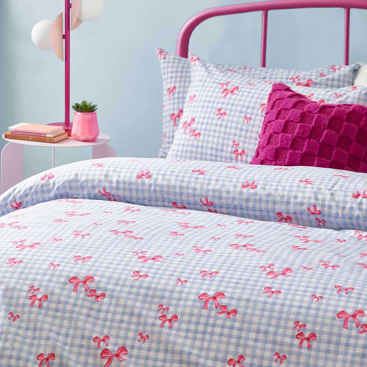 Gingham Bows Duvet Cover Set by Heya Home