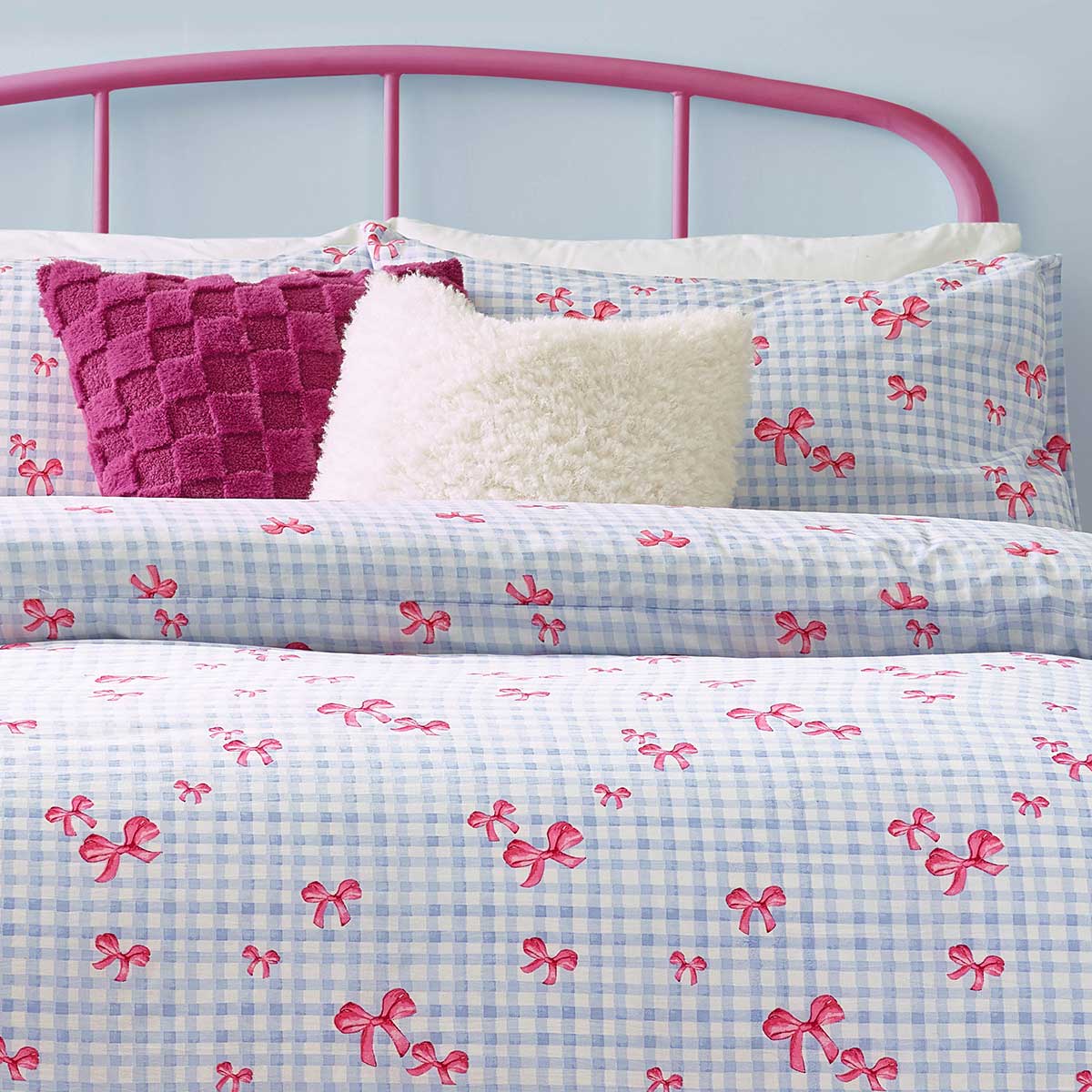 Gingham Bows Duvet Cover Set by Heya Home