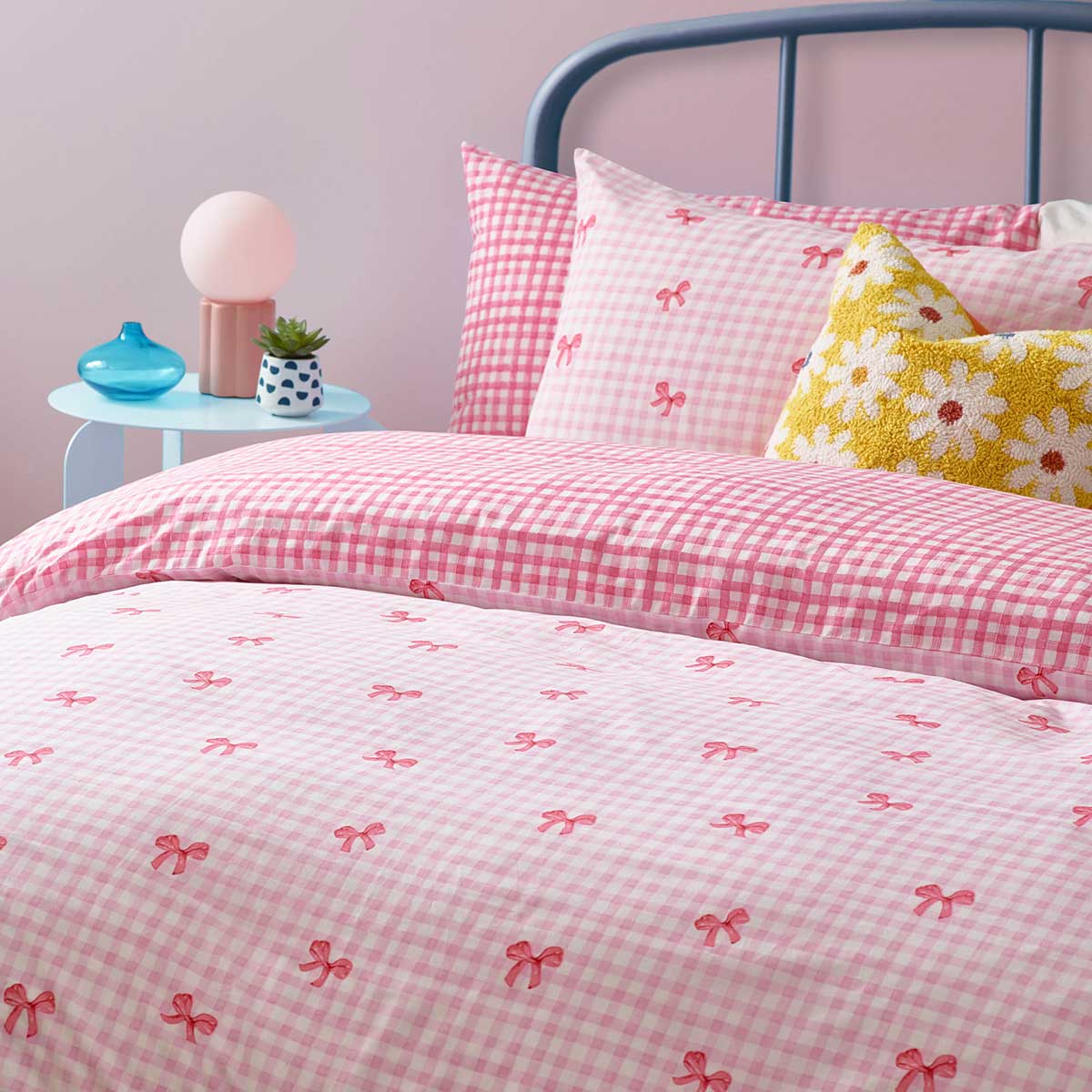 Gingham Bows Duvet Cover Set by Heya Home