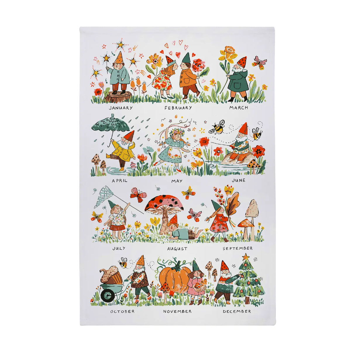 Gnome for the Holidays Cotton Tea Towel by Ulster Weavers