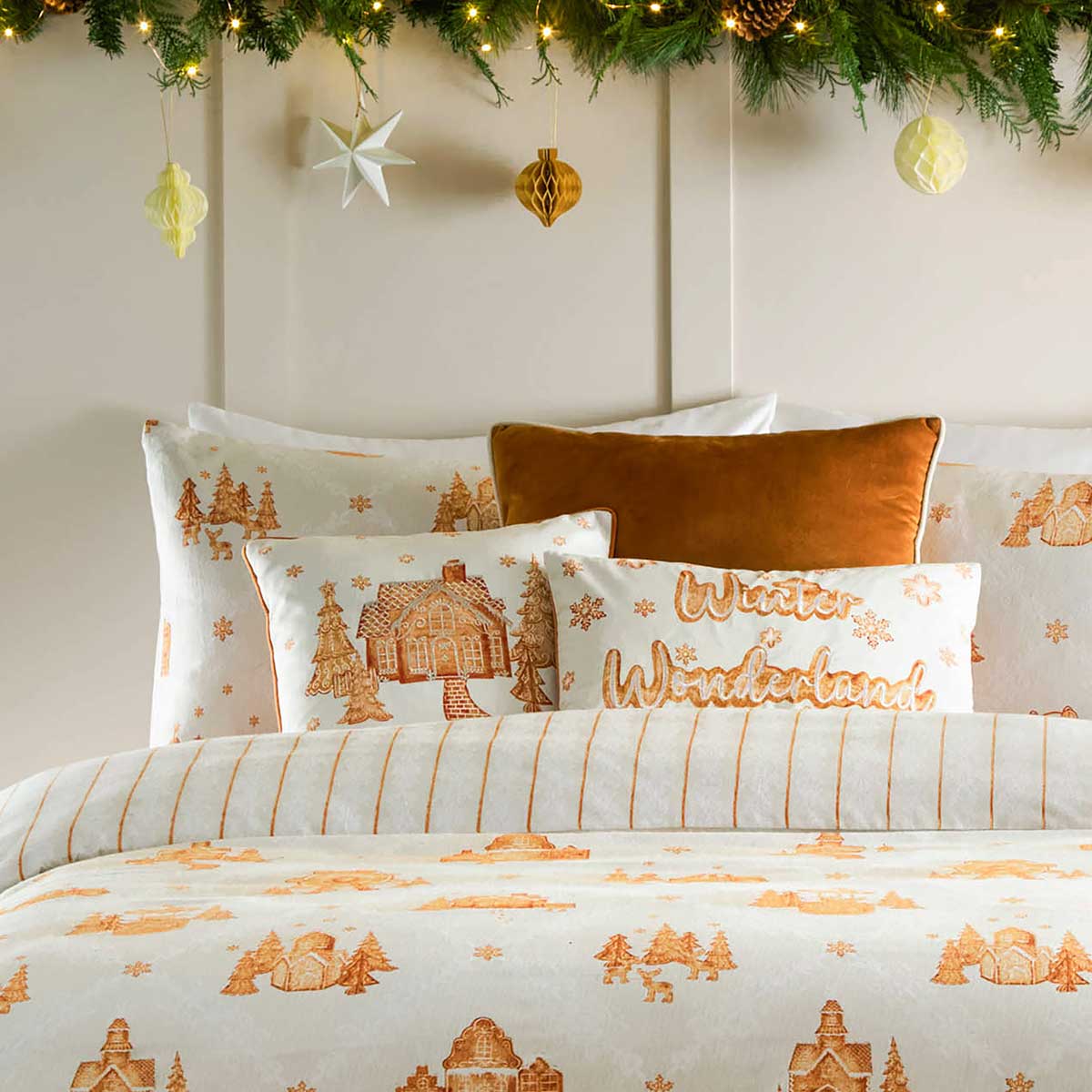 Gretel Winter Woodland Cushion Cover / Filled Cushion 12" x 20" (30cm x 50cm) by furn. 3