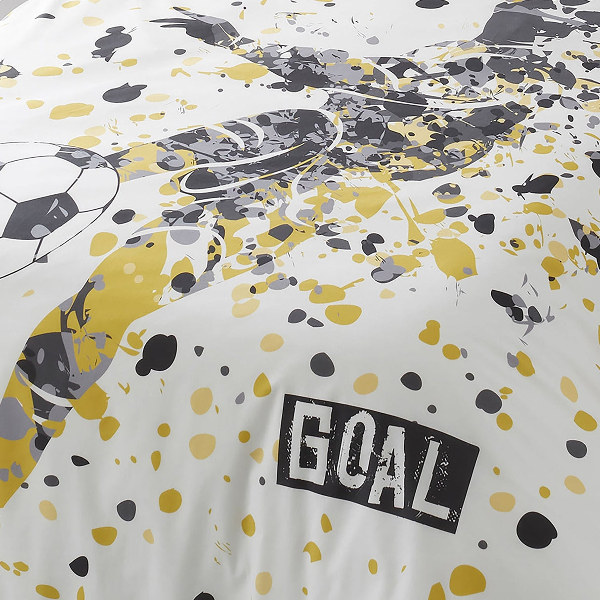 Goal Football Print Gold Duvet Cover Set - Gold - Goal Duvet Cover Set In Gold 3