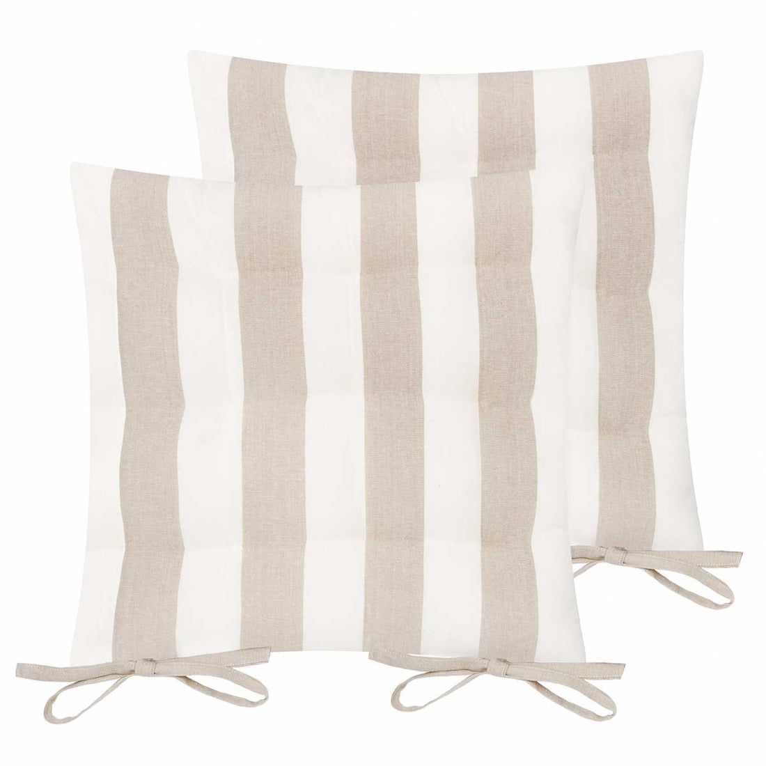 Hayle 2 Pack 100% Cotton Natural Seat Pad s 40cm x 40cm