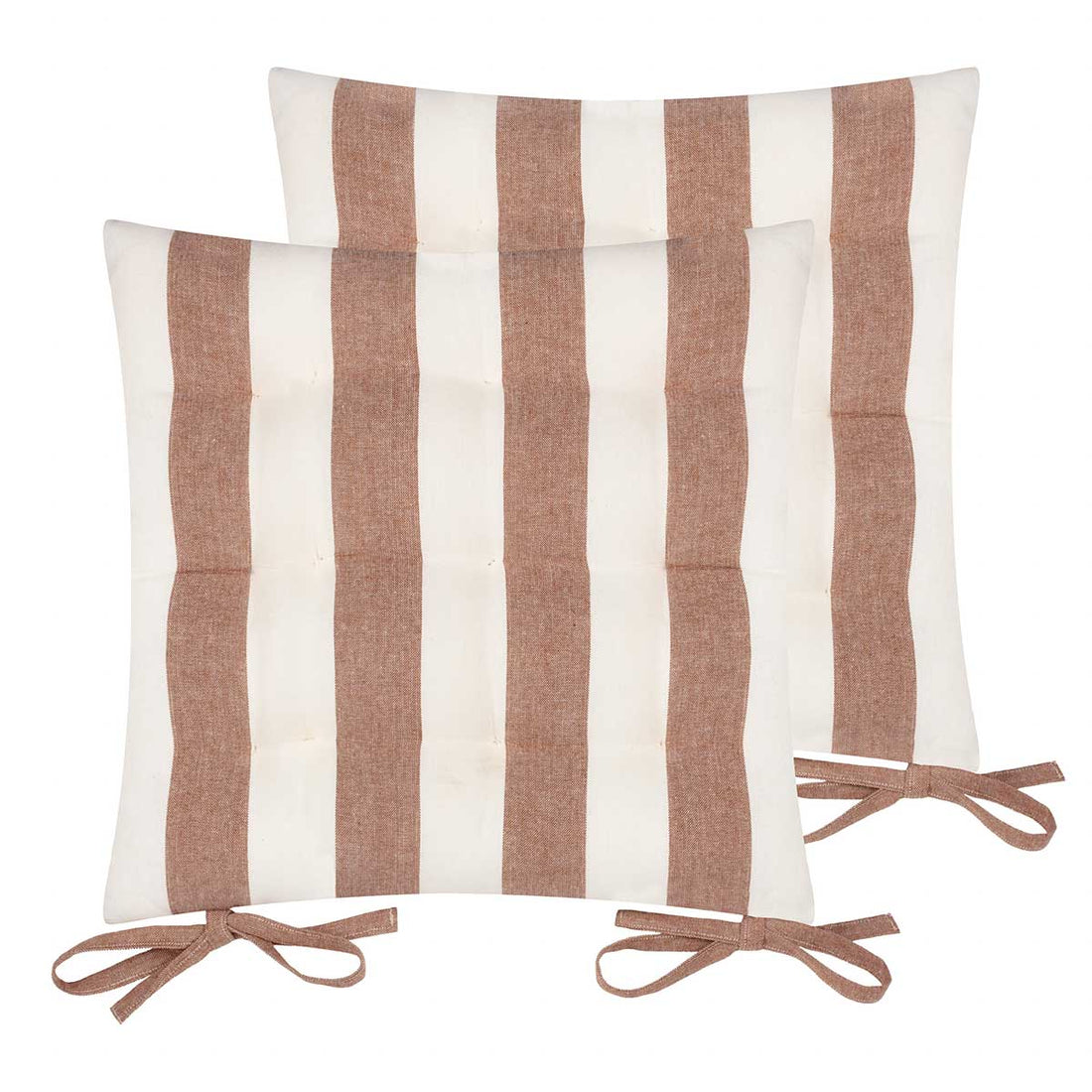 Hayle 2 Pack 100% Cotton Pecan Seat Pad s 40cm x 40cm