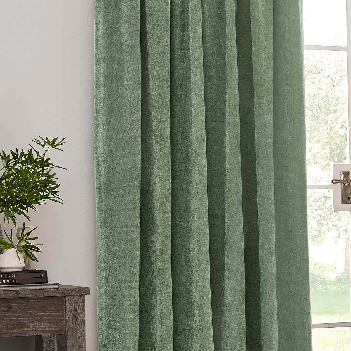 Heavy Chenille Lined Tape Top Pencil Pleat Curtains by Yard