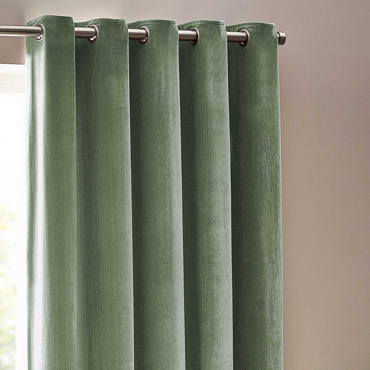 Heavy Chenille Lined Eyelet Curtains by Yard