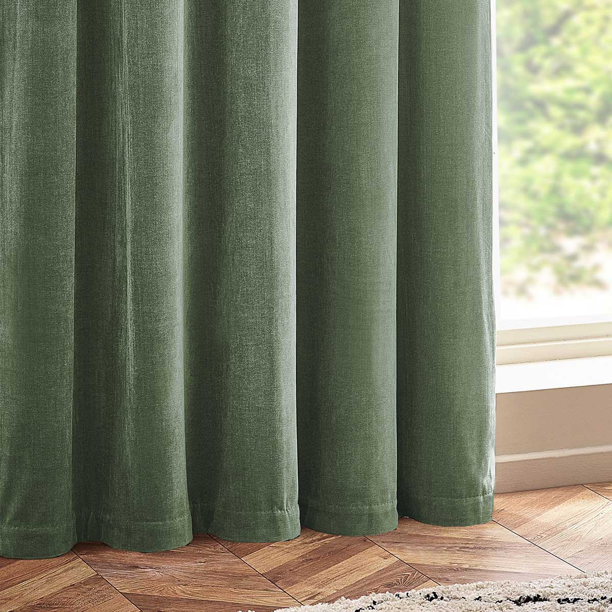 Heavy Chenille Lined Eyelet Curtains by Yard