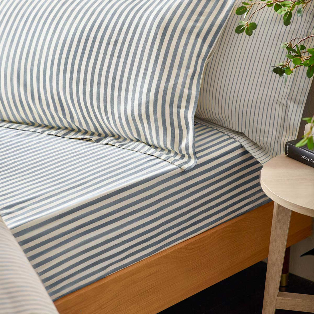 Hebden / Barton Navy 100% Cotton Fitted Sheet