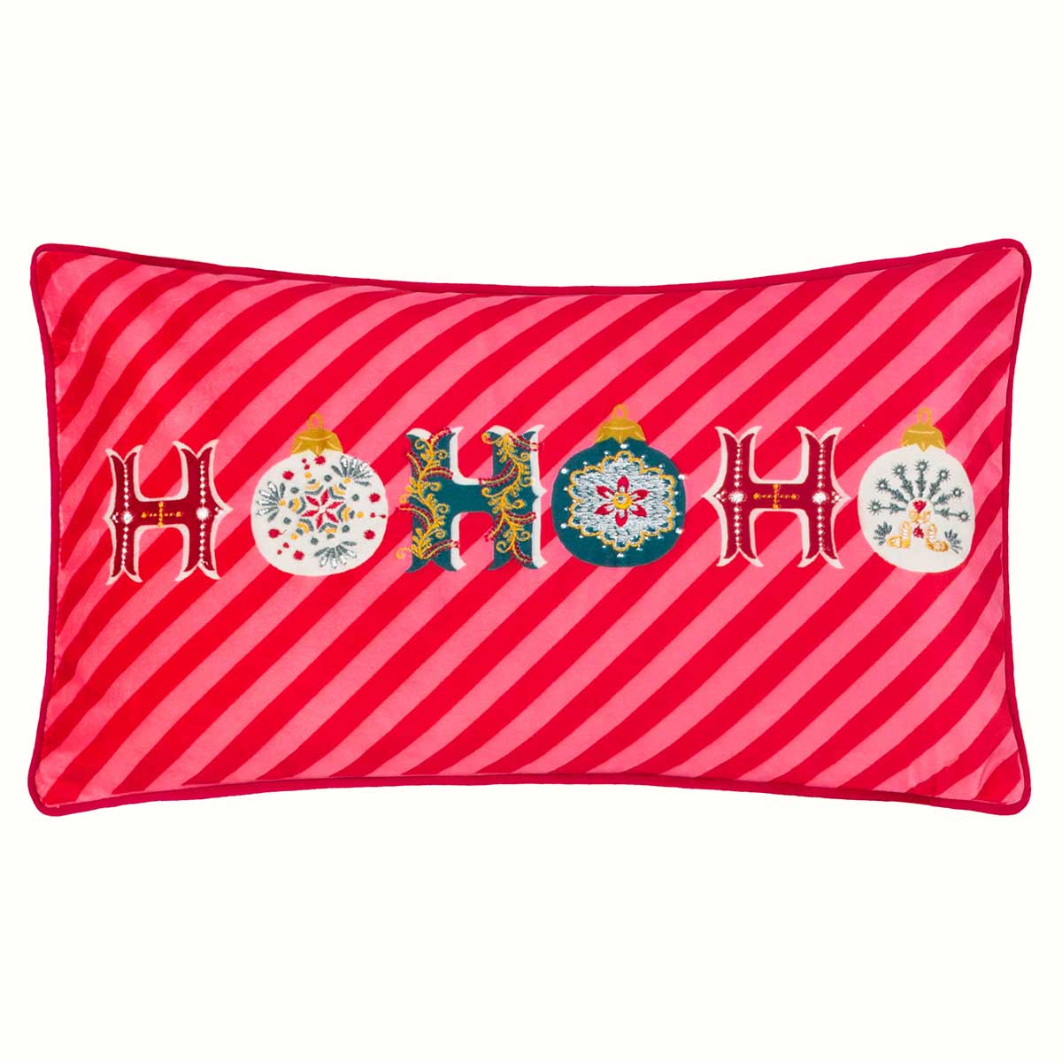 Ho Ho Ho Cushion Cover / Filled Cushion 12" x 20" (30cm x 50cm) by Evans Lichfield 2