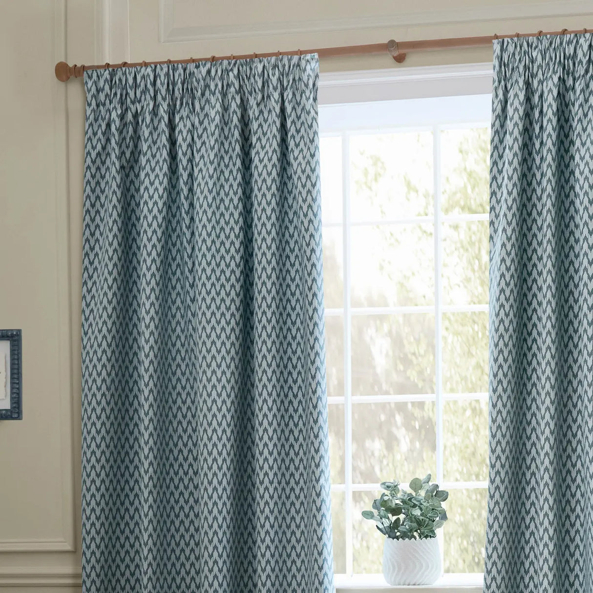Hutton Tape Top Pencil Pleat Curtains by Sanderson