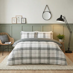 Harris Check Grey Duvet Cover Bedding Set
