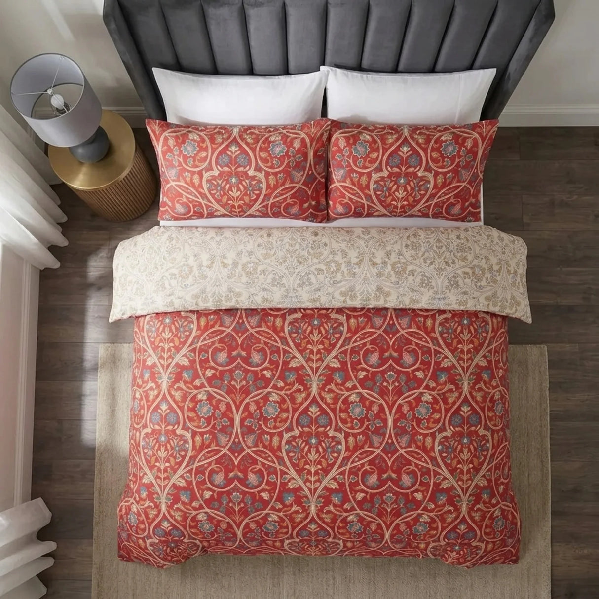 Harrow Red Duvet Cover Bedding Set-4