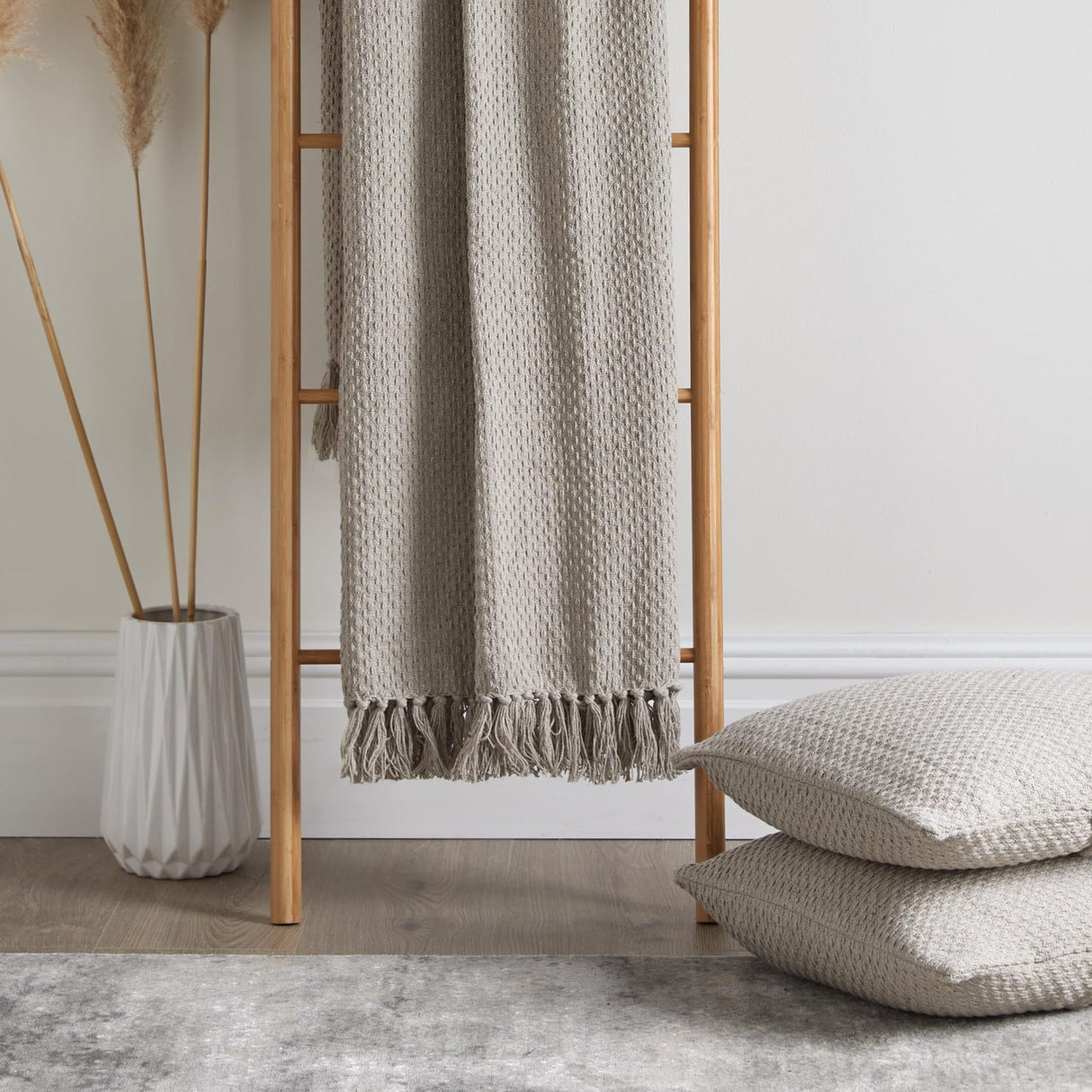 Hayden Eco-Friendly Recycled Cotton Soft Throw – Natural – 130cm x 180cm / 200cm x 200cm