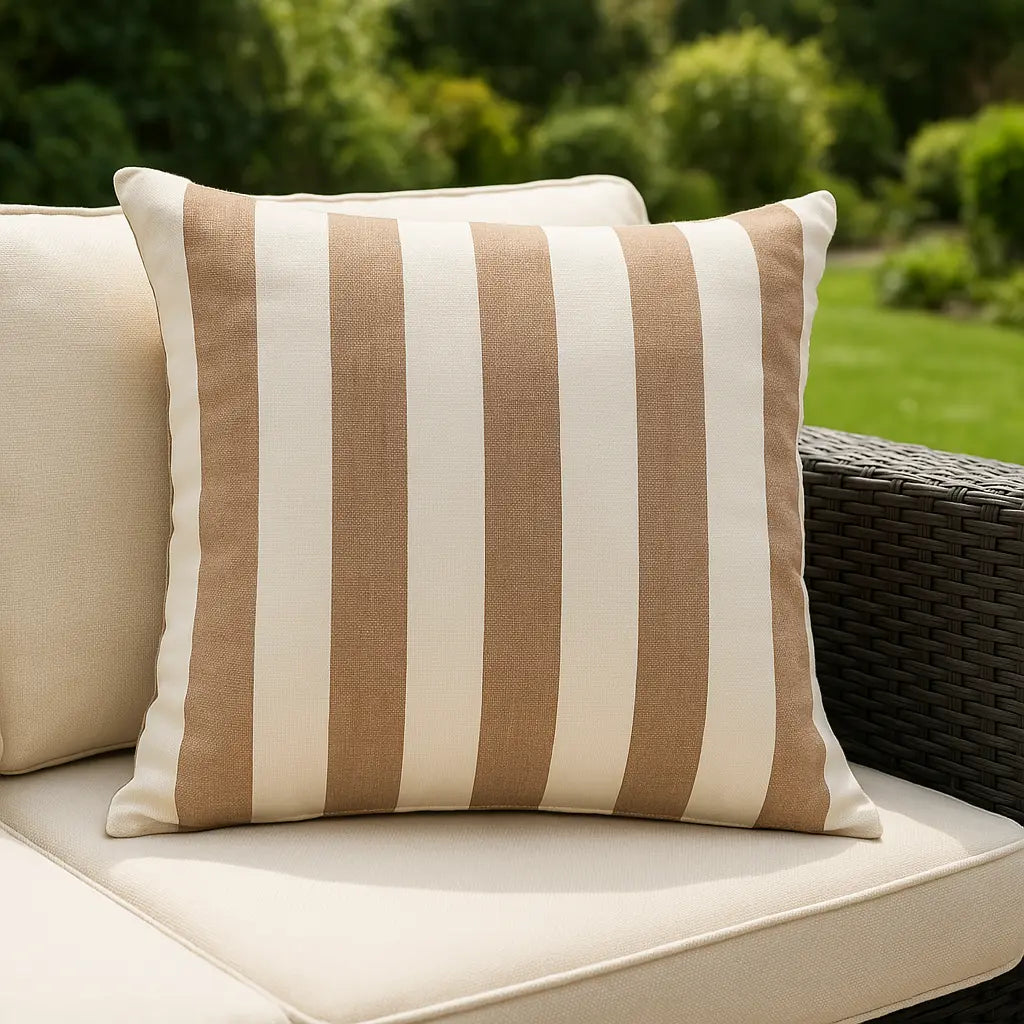 Hayle Outdoor 100% Cotton Pecan Cushion Cover or Filled Cushion 50cm x 50cm