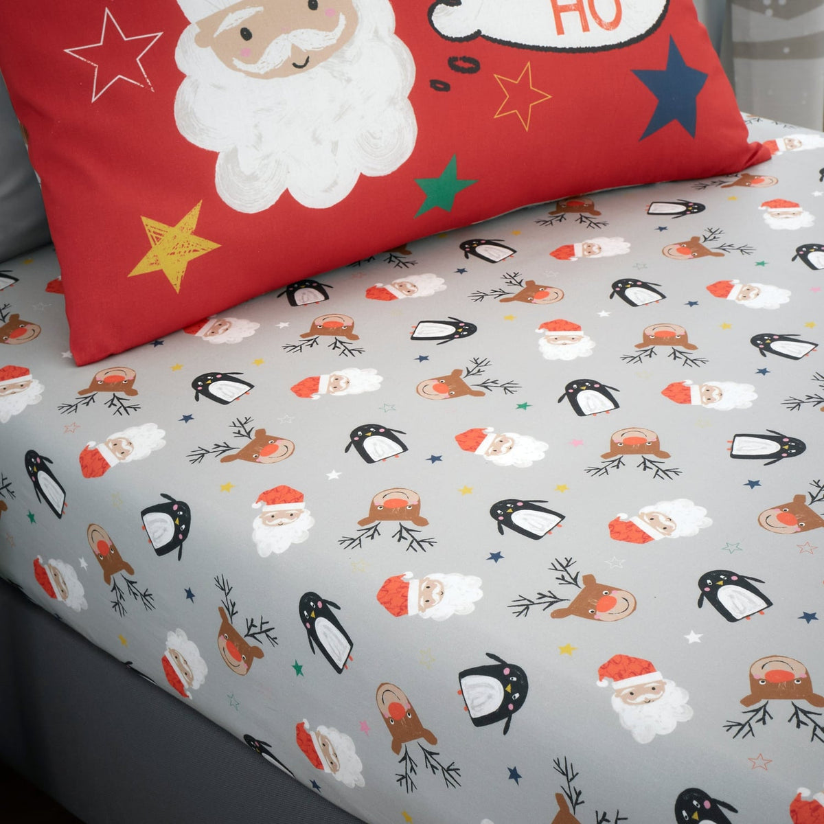 Ho Ho Ho Christmas Single 25cm Deep Fitted Sheet