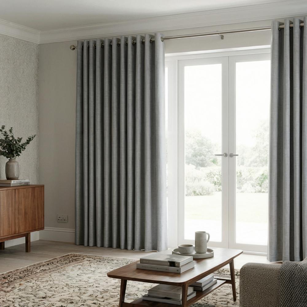 Hopsack Made to Measure Curtains Dove