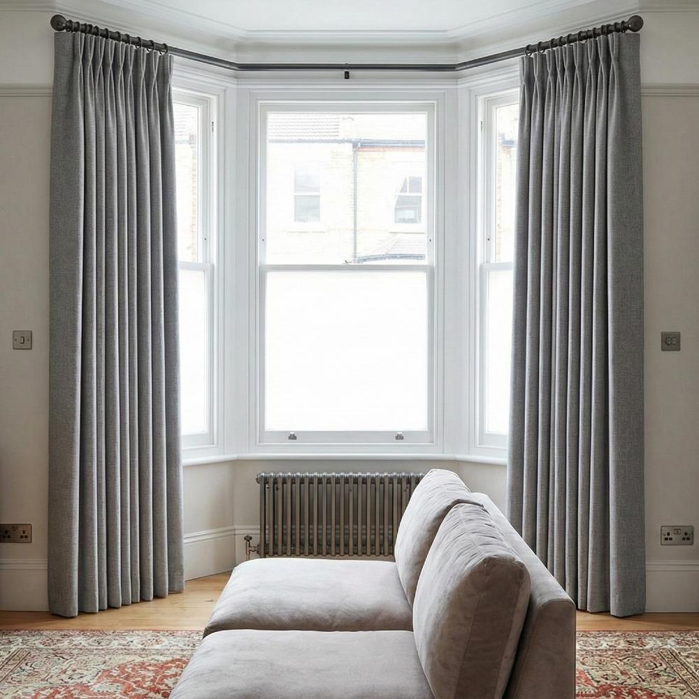 Hopsack Made to Measure Curtains Platinum
