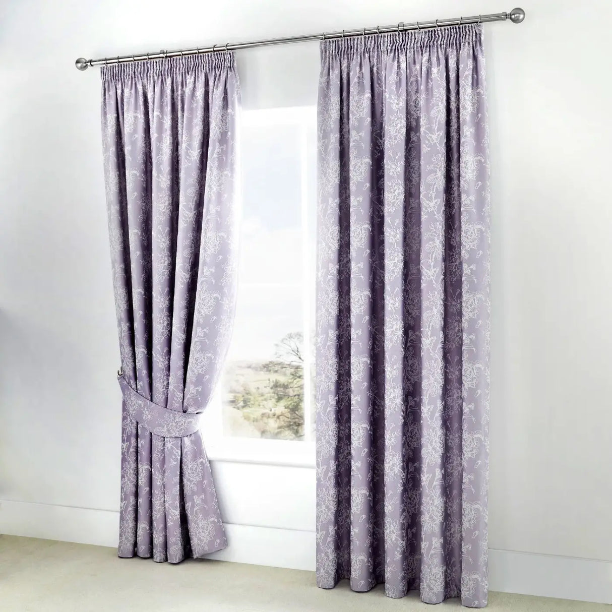 Jasmine Lined Tape Top Pencil Pleat Curtains by D & D