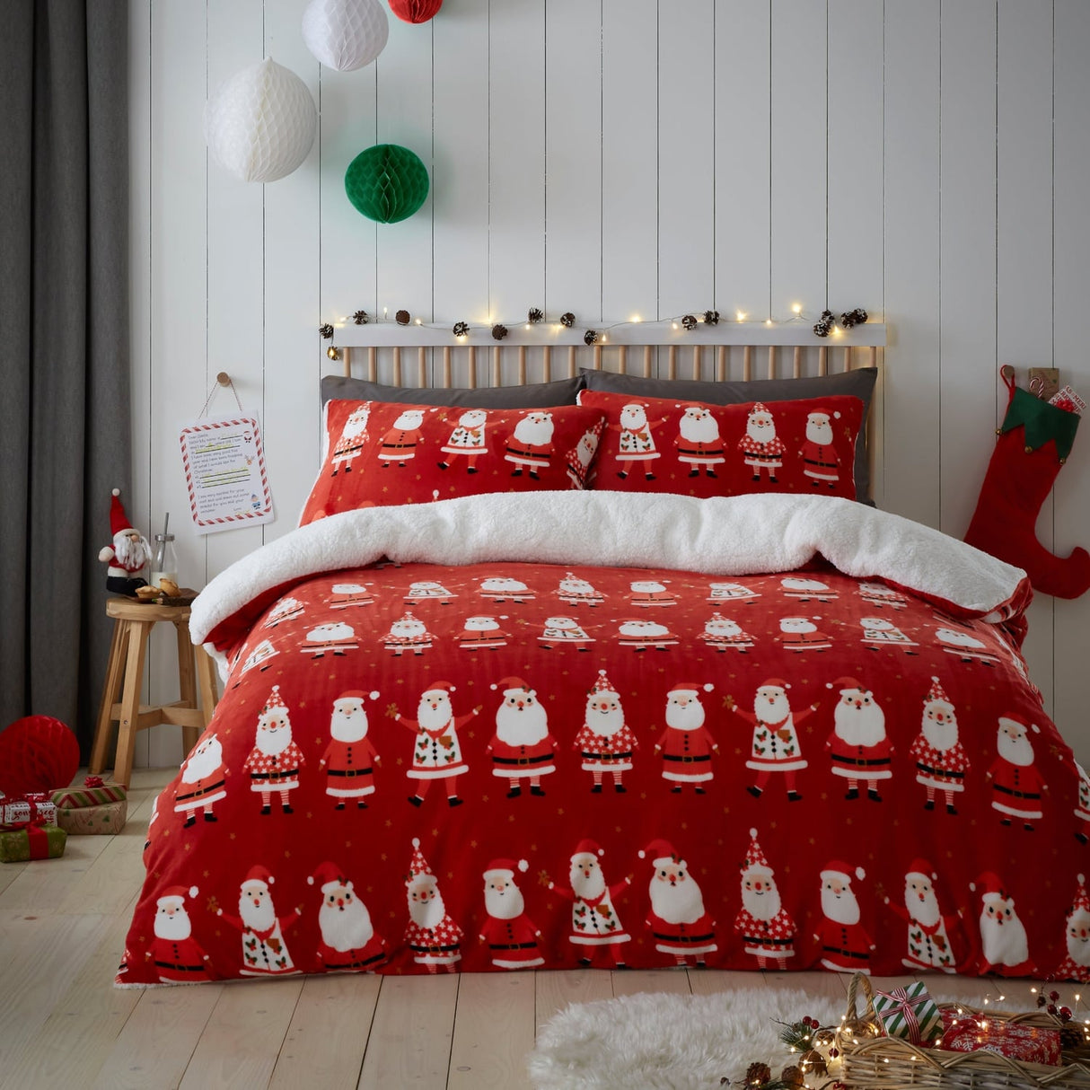 Jolly Santa Christmas Microfibre Duvet Cover Set