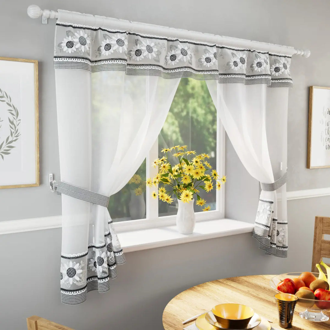 Keswick Window Curtain Set Voile Black