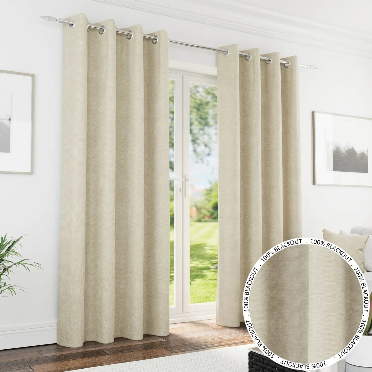 Knightsbridge Blackout Eyelet Curtains by Enhanced Living