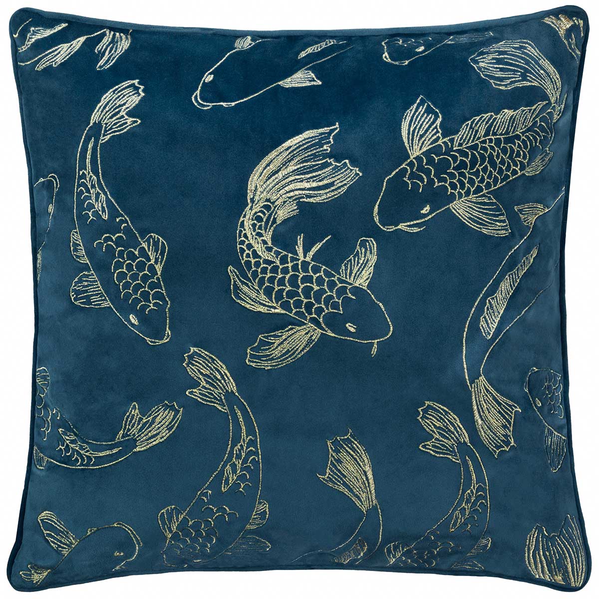 Koi Pond Embroidery Cushion Cover / Filled Cushion 20" x 20" (50cm x 50cm) by Paoletti 2