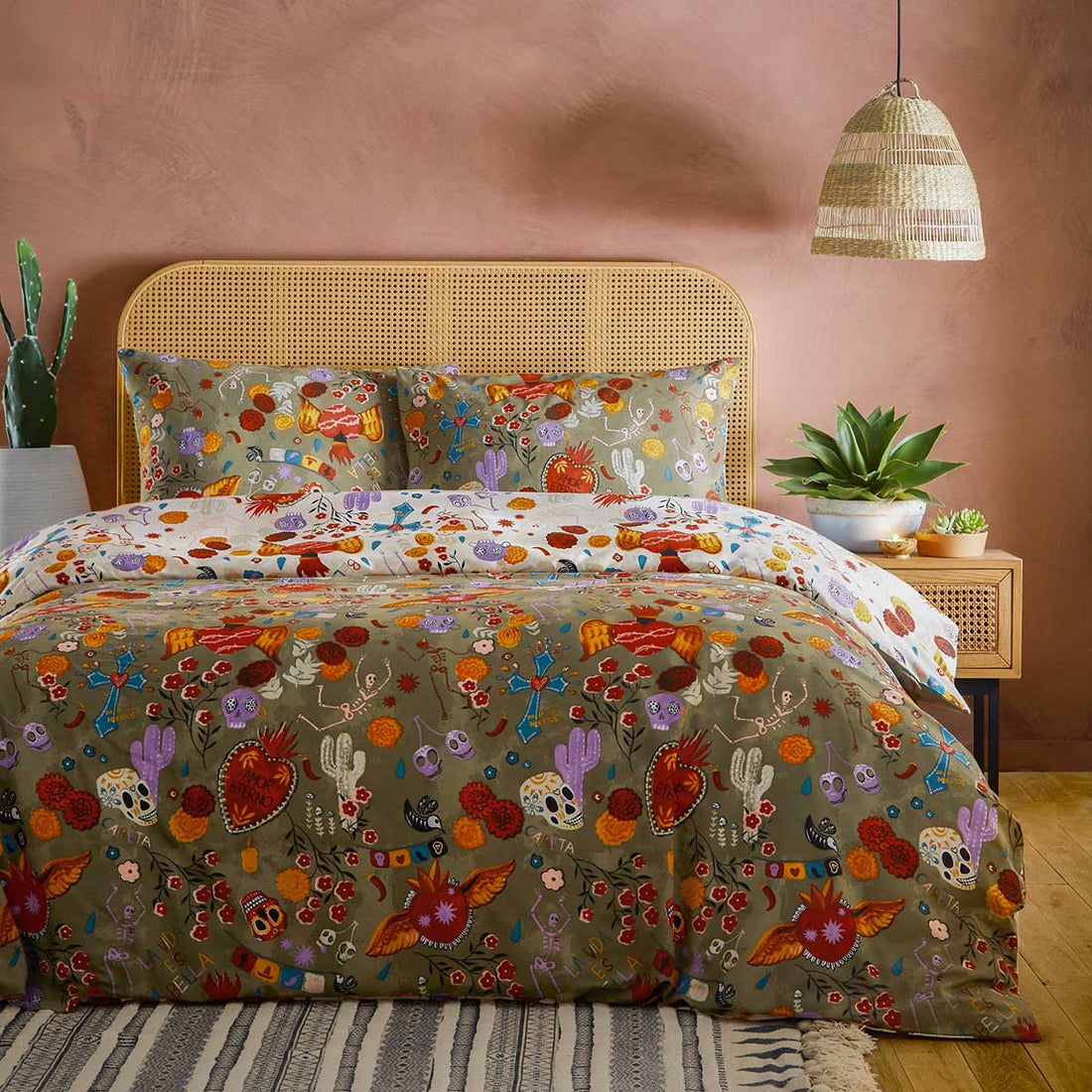La Vida Polycotton Duvet Cover Set - Multicolour