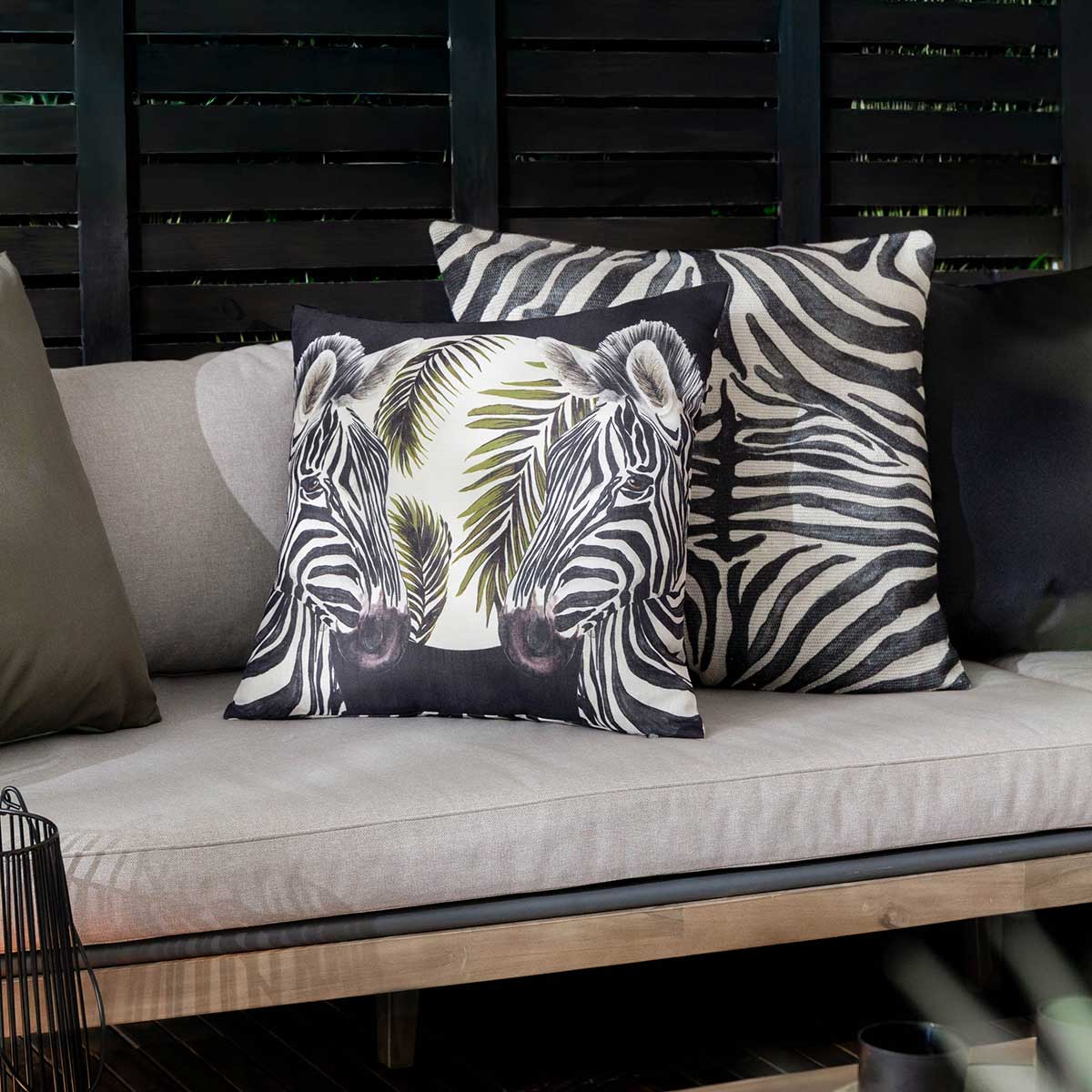 Leopardis Zebra Outdoor Cushion Cover / Filled Cushion by Paoletti 2