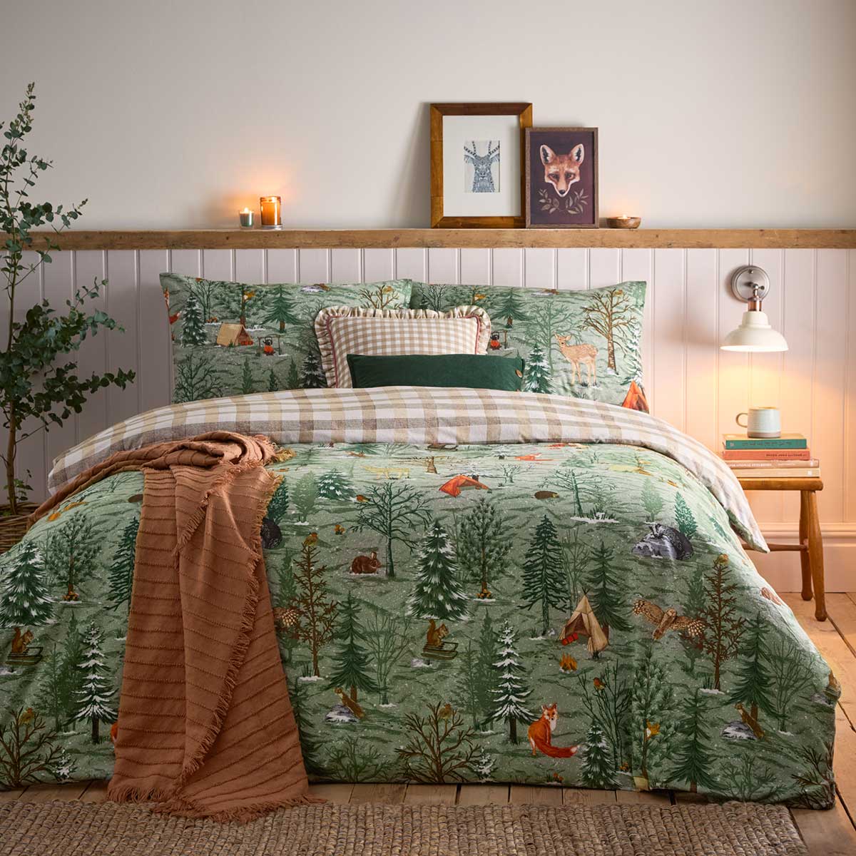 Lodge Wood Duvet Cover Set by furn.