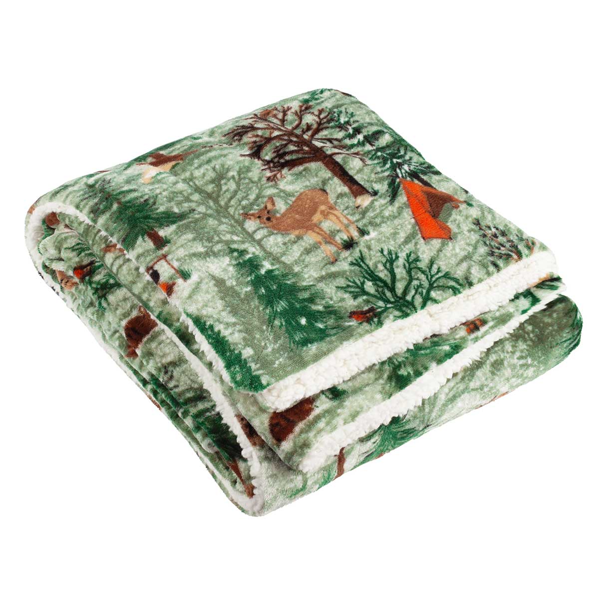 Lodge Wood Sherpa Throw Blanket 130cm x 150cm by furn.