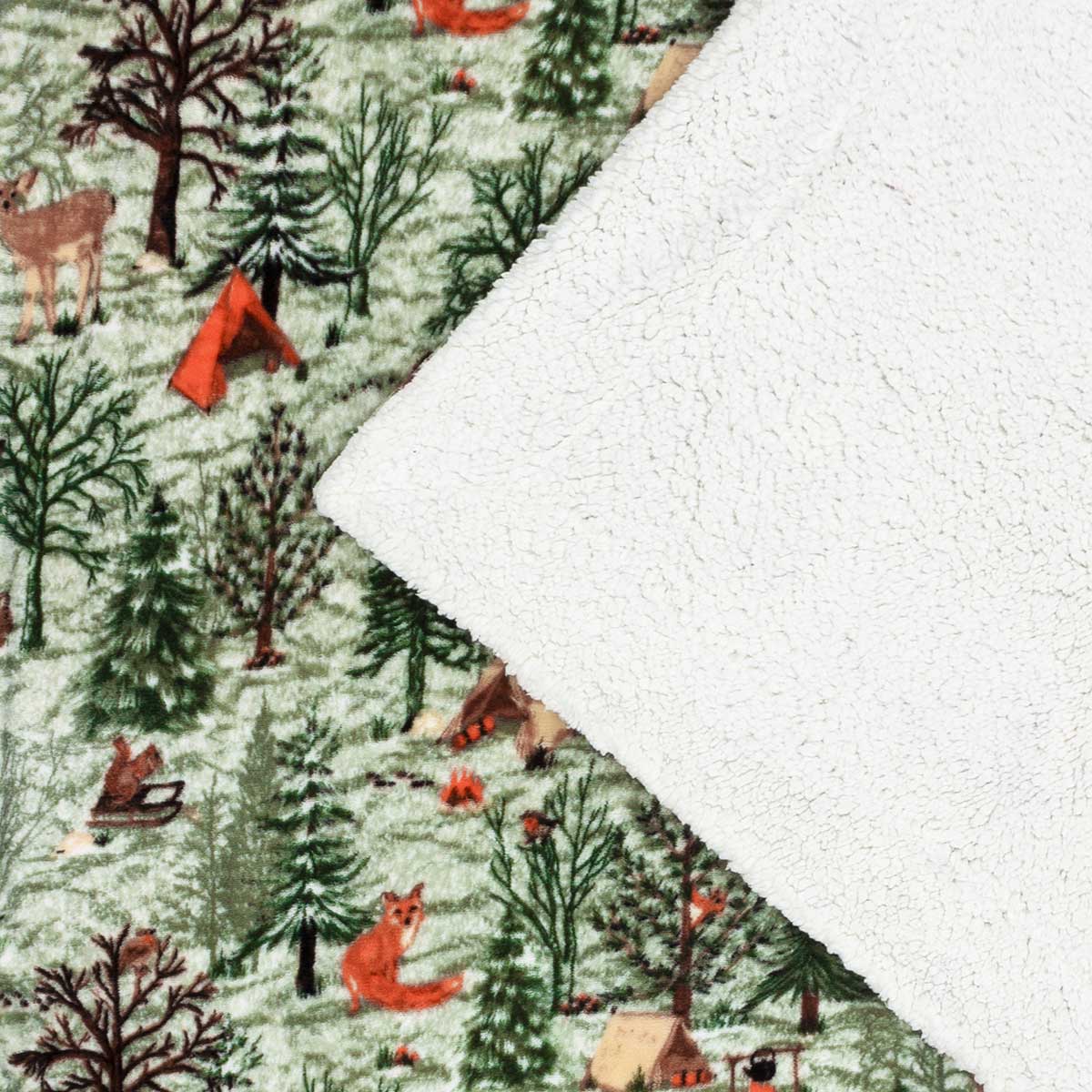 Lodge Wood Sherpa Throw Blanket 130cm x 150cm by furn.