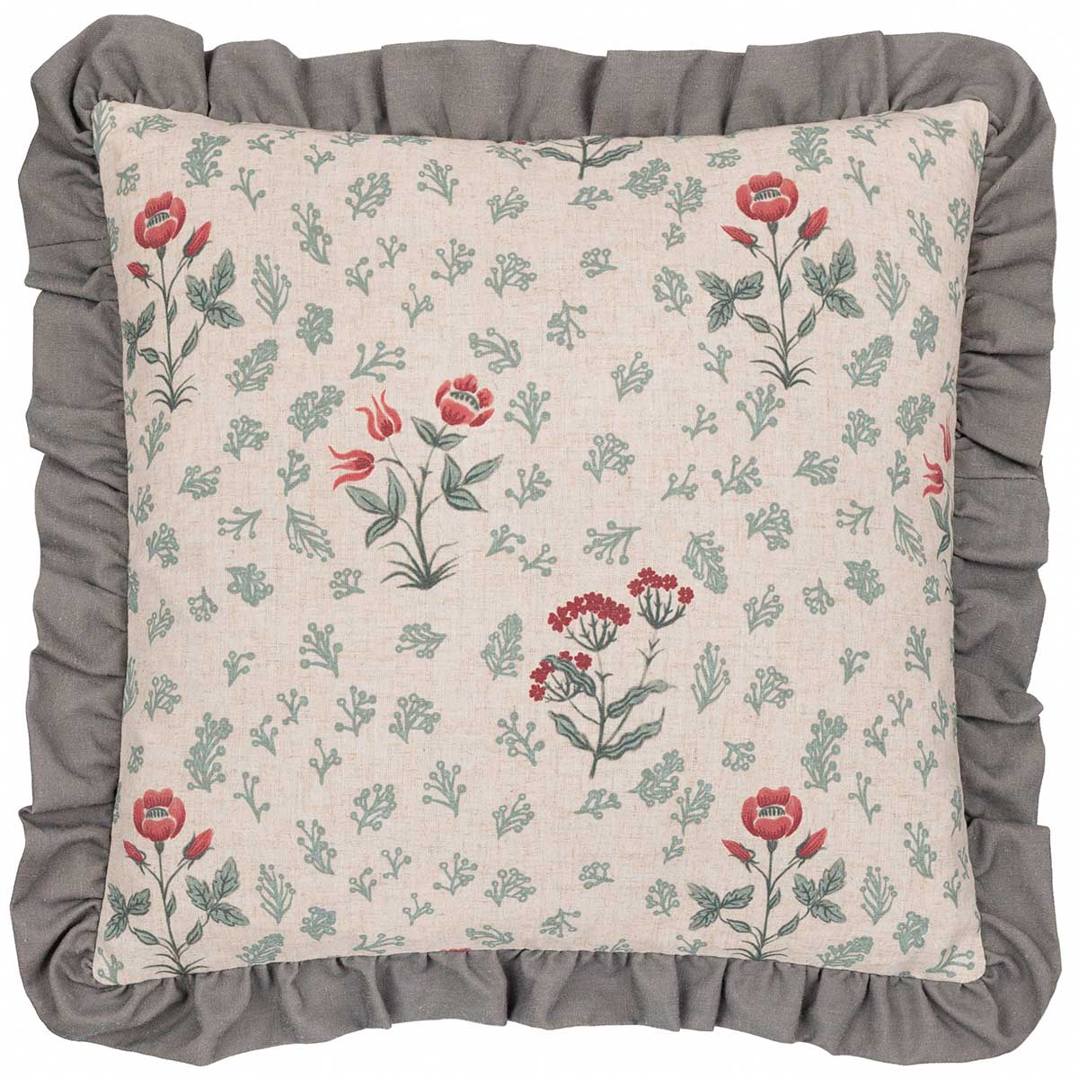 Linen Renata Floral Cushion Cover / Filled Cushion 20" x 20" (50cm x 50cm) by Seventy Three 3