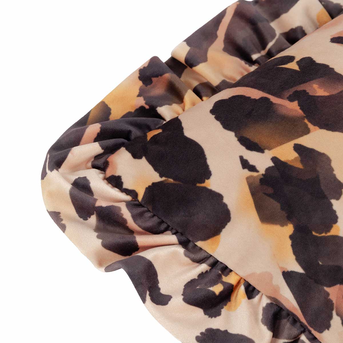 Leopard Ruffle Cushion Cover / Filled Cushion 18" x 18" (45cm x 45cm) by furn. 5