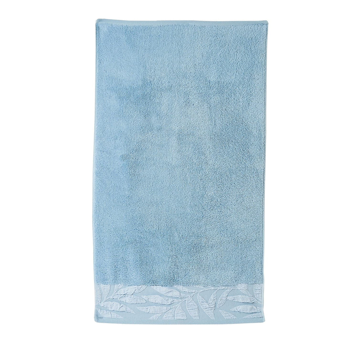 Lacie Jacquard Leaf Trim 550gsm Zero Twist Towel - Blue - Lacie Towels In Blue 2