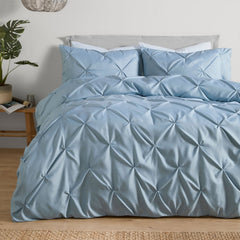 Lara Plain Dye Easy Care Blue Duvet Cover Bedding Set