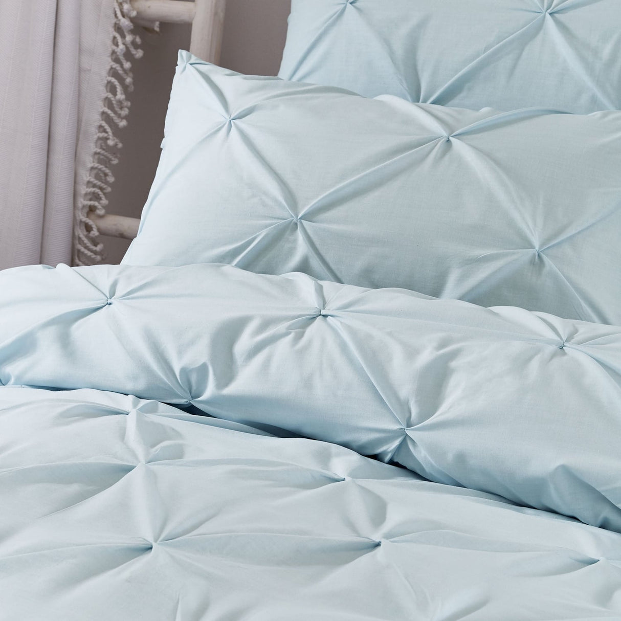 Lara Plain Dye Easy Care Duvet Cover Set - Duck Egg - Lara Duvet Cover Set In Duck Egg 2