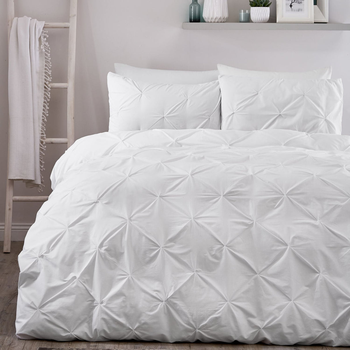 Lara Plain Dye Easy Care Duvet Cover Set - White