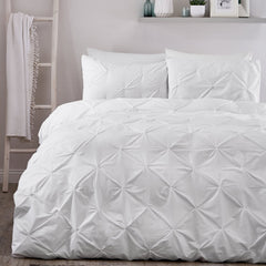 Lara Plain Dye Easy Care White Duvet Cover Bedding Set
