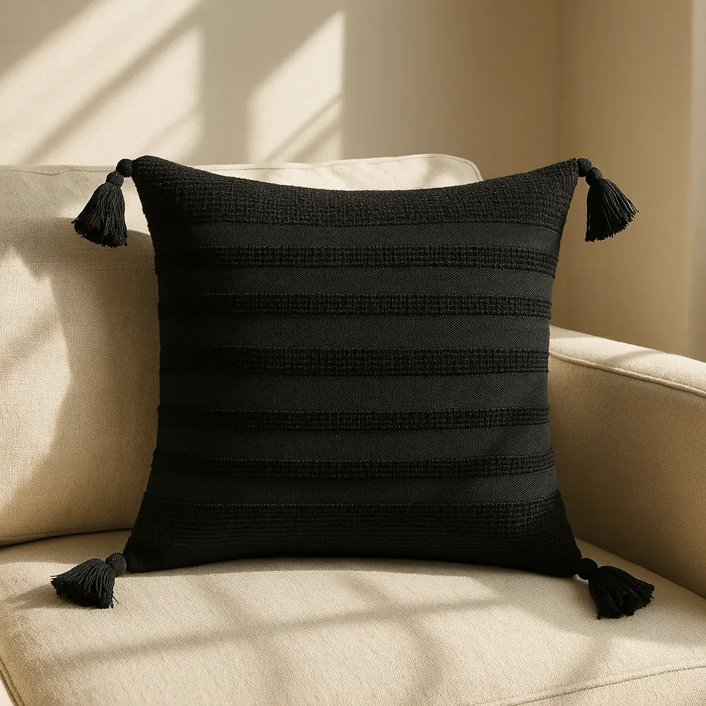 Larch Cushion Cover / Filled Cushion 18" x 18" (45cm x 45cm) - Black