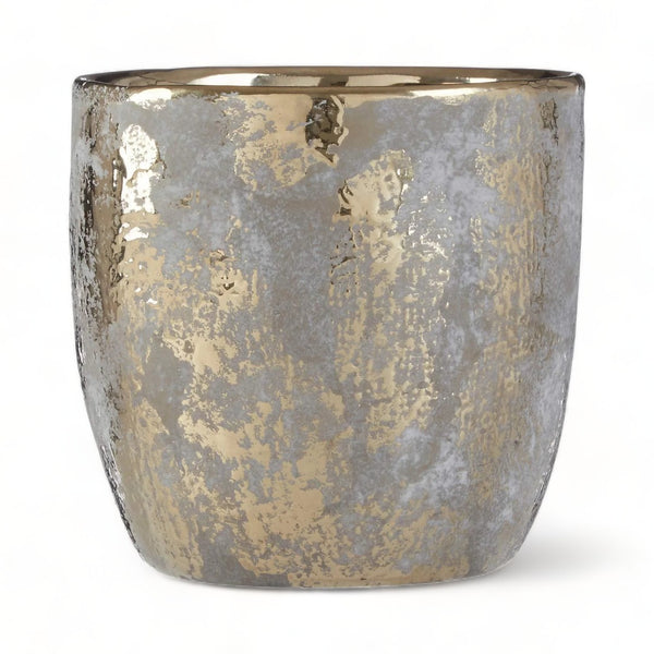 Callie Grey & Gold Ceramic Plant Pot 14cm